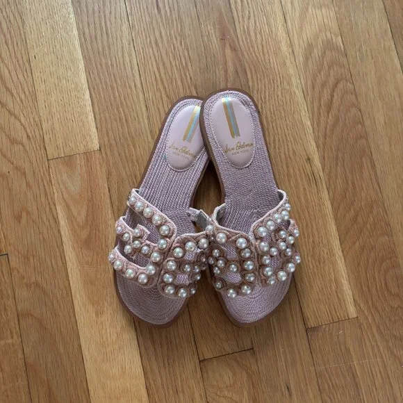 Sam Edelman Pink Pearl Embellished Slide Sandals - Never Worn - Picture 6 of 7